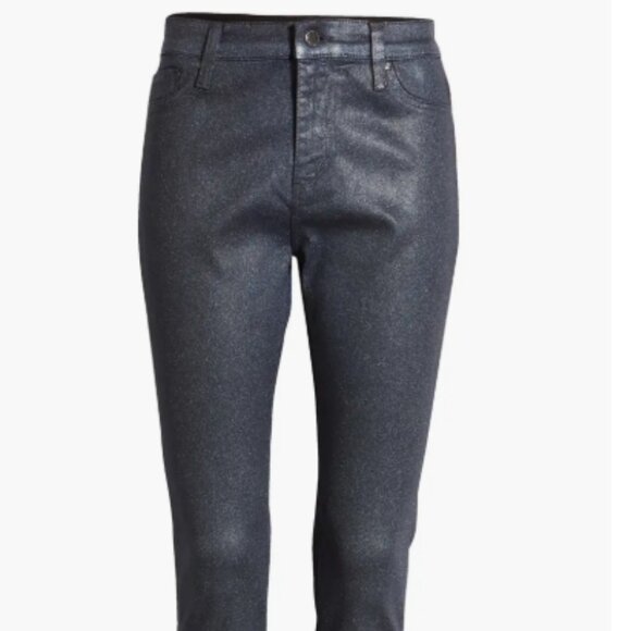 AG The Farrah High Rise Ankle Skinny Leather Panel Jeans – 25 – Luminous Blue - Picture 3 of 6